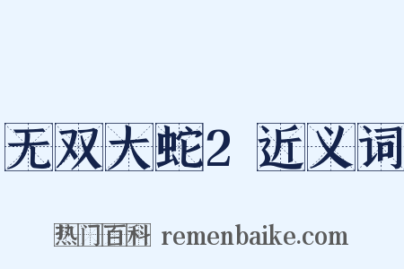 无双大蛇2近义词是什么意思的图片